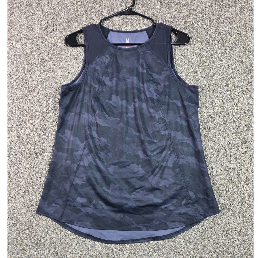 Spyder Tank Top Womens Large Black Camo Mesh Activewear Sleeveless SP319UE
